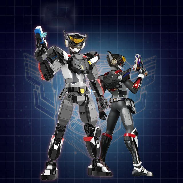 JAKI Jiaqi Mini Special Agent Team Police Force Mecha Montage Bausteine Desktop Figur Ornamente Multicolor - Bild 1
