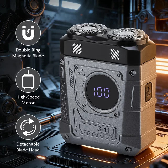 AFDEAL Mini-Elektrorasierer für Herren, USB-aufladbar, tragbar - Bild 1