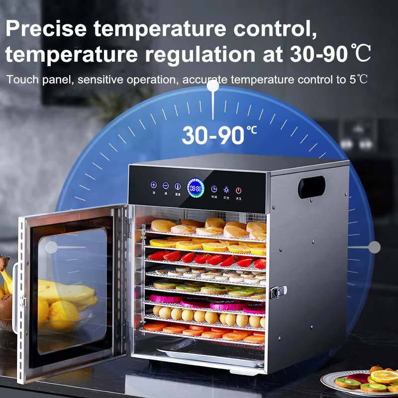 SUSWEETLIFE 8-stufiger Dörrapparat aus Edelstahl in Silber/Grau mit digitalem Thermostat für Jerky, Früchte und Kräuter - Bild 4