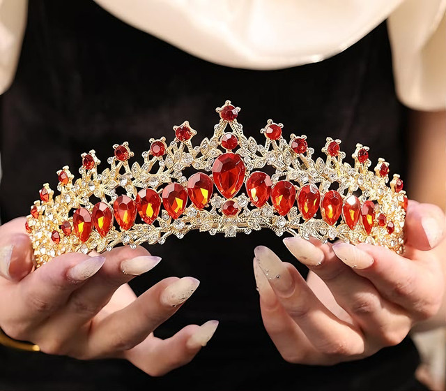 Tiara Kristall, Rot, Strass, Damen - Bild 1