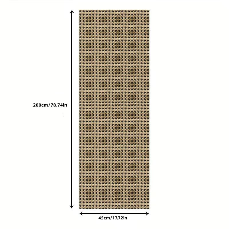 Selbstklebende Tapete in Beige mit Retro-Rattan-Muster und Holzmaserung, wasserfeste Wandgestaltung für Schlafzimmer und TV-Hintergrund, Breite: 45 cm, Höhe: 200 cm - Bild 4