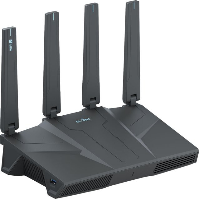 GL.iNet GL-BE6500 Flint 3e Dual-Band Wi-Fi 7 Heimrouter in Schwarz - Bild 1