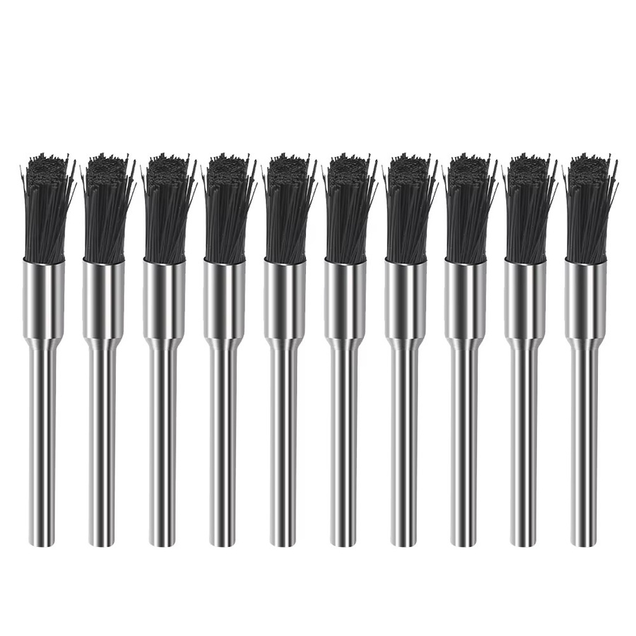 XCAN Nylon-Drahtbürsten-Set mit 3 mm Schaft für Dremel-Drehwerkzeuge zur Metall-Rostentfernung und zum Polieren, 10/20-teilig - Bild 6