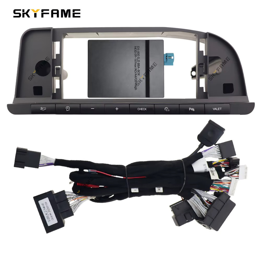 SKYFAME Auto Rahmen-Fascia-Adapter mit Canbus Box für 12,3 Zoll Android Radio Armaturenbrett-Einbausatz für Audi A6 C6 A6L in Schwarz - Bild 2