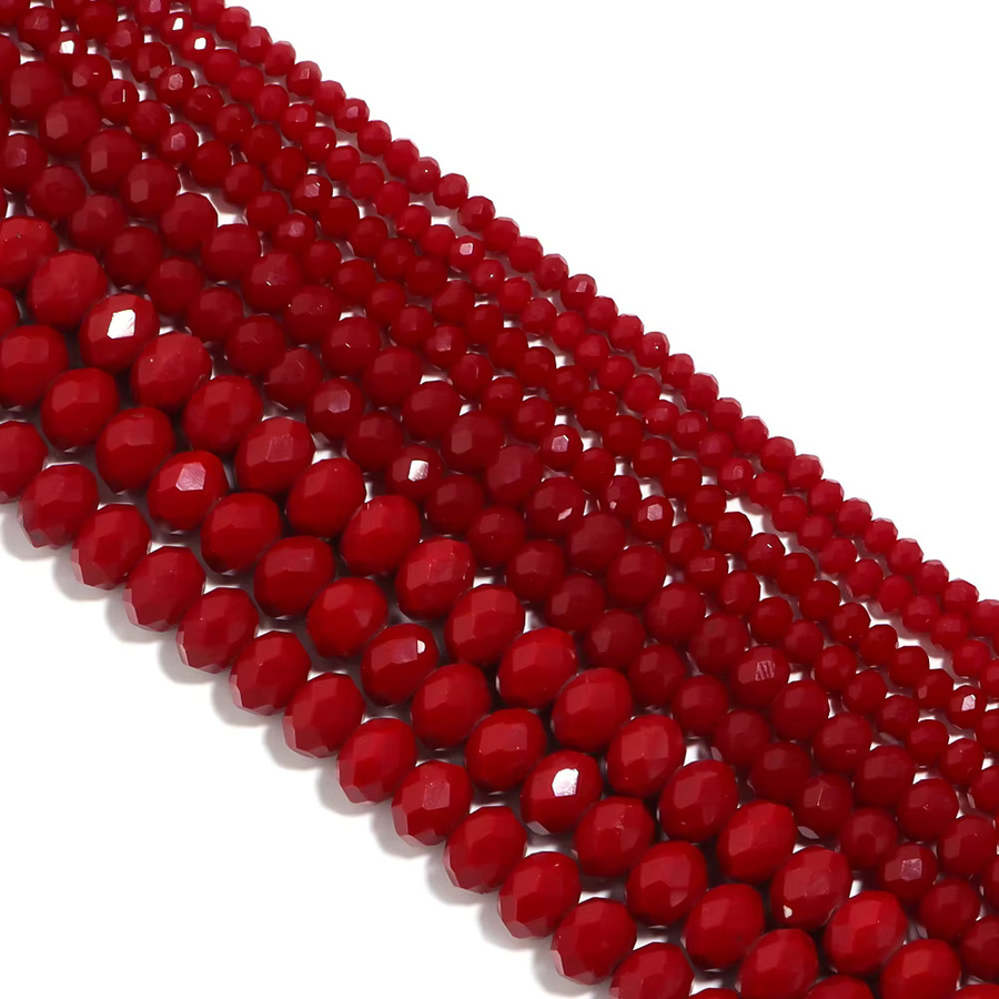 Kristallperle, rote facettierte Glasperle, Unisex - Bild 3
