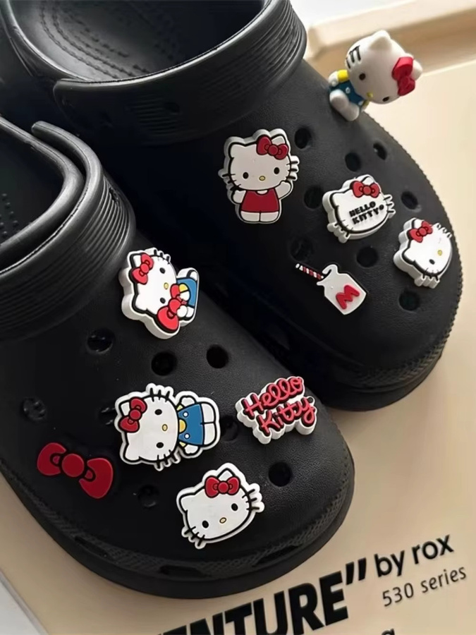 Mesuca Schuh-Charms Set, 3D Hello Kitty, Rote Schleife & Milchflasche, Kinder - Bild 5