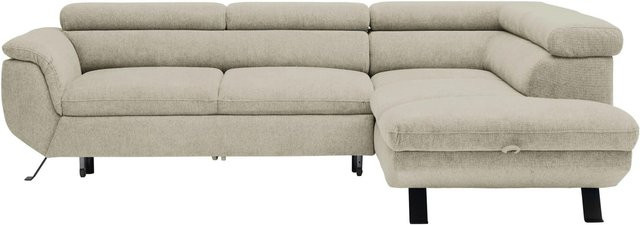 Mömax Ecksofa Raven in Beige mit Stoffbezug und Metallgestell, L-Form rechtsweisend, B: 257 cm, H: 92 cm, T: 92 cm - Bild 1