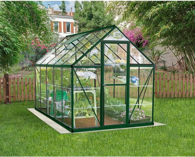 Palram - Canopia Gewächshaus Harmony in Grün mit Fundamentrahmen, Polycarbonat und Aluminium, B: 306 cm, H: 208 cm, T: 185 cm - Bild 1