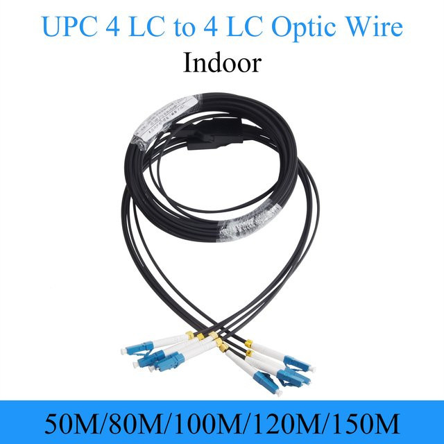 LYNNDM Singlemode Glasfaser-Patchkabel 4-adrig mit UPC 4LC zu UPC 4LC Steckern in Schwarz - Bild 1