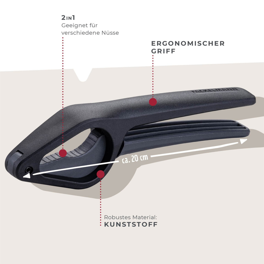 Fackelmann Nussknacker Statement in Schwarz mit ergonomischem Griff, Höhe: 20 cm - Bild 3