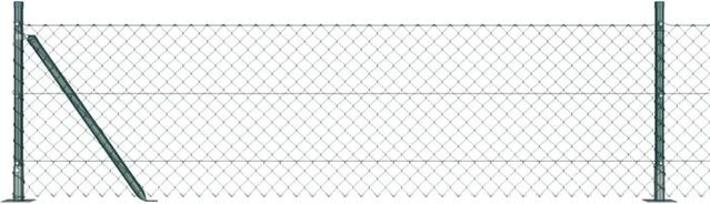 vidaXL Zaunpfosten aus Stahl und PVC in Grün, B/B: 4 x 4 cm, Höhe: 60 cm - Bild 1