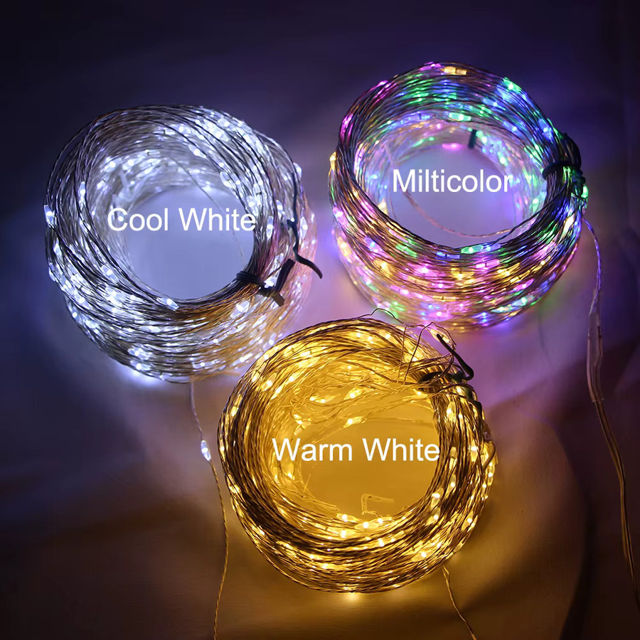 Topdii LED String Fairy Lichterkette aus silbernem Metalldraht für Weihnachten, Hochzeit und Party - Bild 2