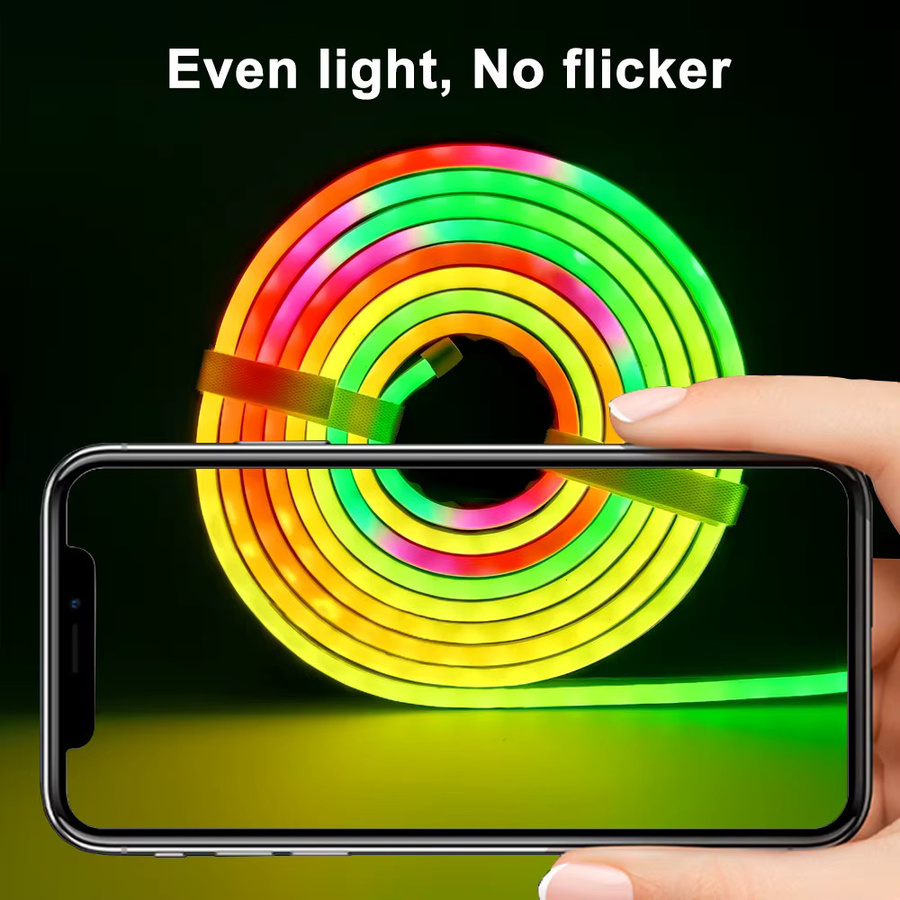 FUNZENXIN RGBIC Neon Flex LED Band, flexibles Silikon Gel Zeichen mit Bluetooth App-Steuerung und Fernbedienung, wasserdicht IP67, Multicolour - Bild 3
