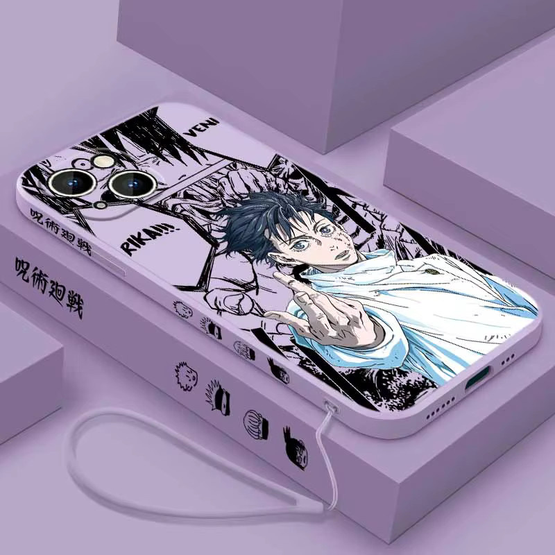Jujutsu Kaisen Anime Silikon Handyhülle mit Liquid Left Rope für Apple iPhone 17 16 15 14 13 12 Pro Max Plus Mini - Bild 2