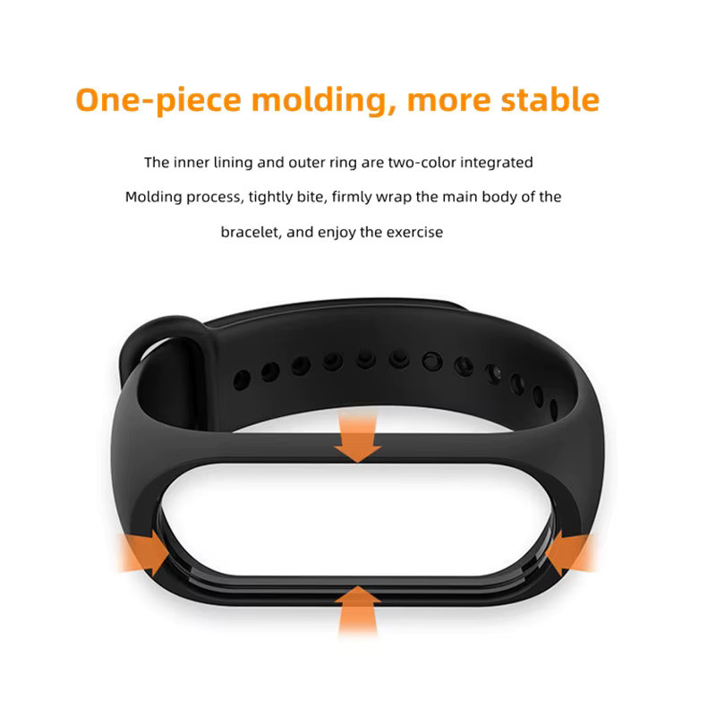 KILPILLS Uhrenarmband Silikon, Schwarz, Unisex, Xiaomi Mi Band 3 4 5 6 7 - Bild 5