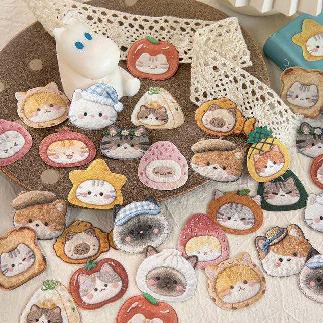 Poke Katzenhaus-Serie Kawaii Aufkleber mit lustigen Cartoon-Katzenmustern für dein DIY Tagebuch und Scrapbook, 40 Stück, Mehrfarbig - Bild 1