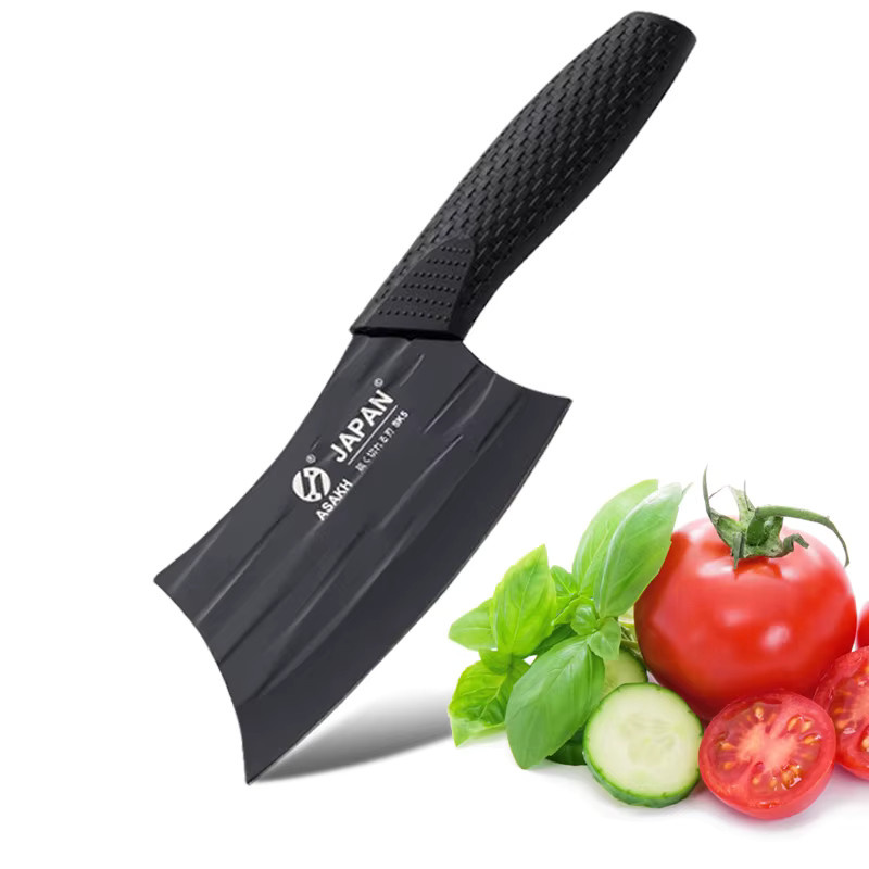 WXCOO Fleischbeil aus Edelstahl in Silber und Schwarz als professionelles Küchenmesser zum Schneiden von Fleisch, Gemüse und Obst - Bild 7