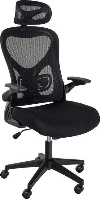 CLP Bürostuhl Roseburg Ergonomischer Schreibtischstuhl in Weiß mit Meshbezug und Lordosenstütze - Bild 1