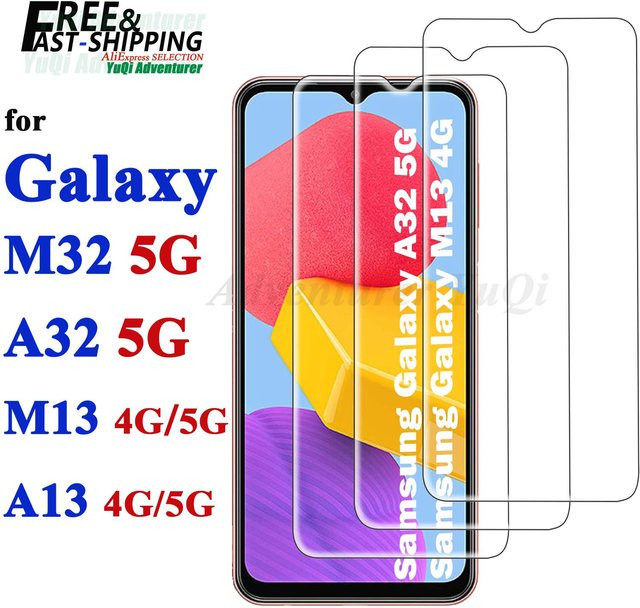 Samsung Displayschutzfolie aus gehärtetem Glas für Galaxy A13, M13 4G, A32 und M32 5G, transparent, 9H Härtegrad - Bild 1