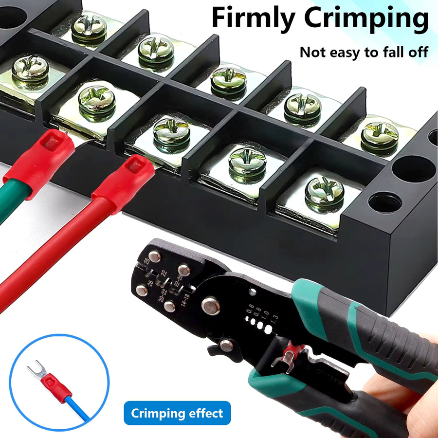 TEMINUO 120 Stück Gabel-Crimpklemmen, isolierte U-förmige Flachstecker für elektrische Kabelverbinder, 22–10 AWG, rot und mehrfarbig - Bild 3