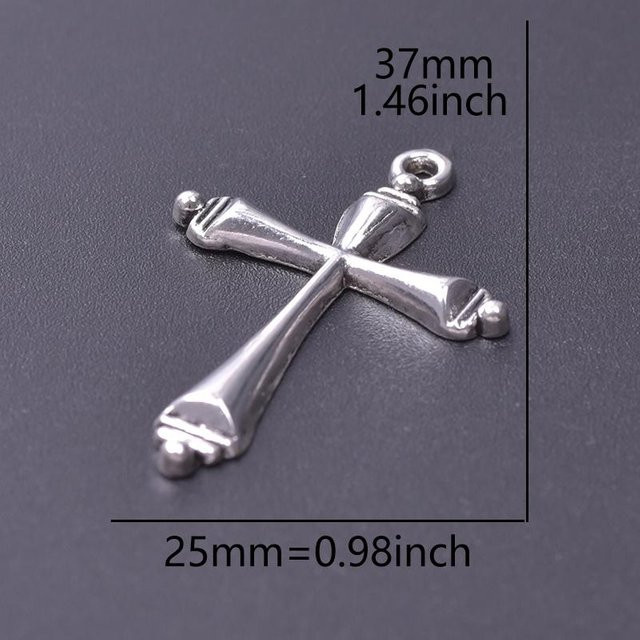 Binchi Outdoor Product Kreuz-Anhänger, Messing, Silber, Damen, Vintage - Bild 1