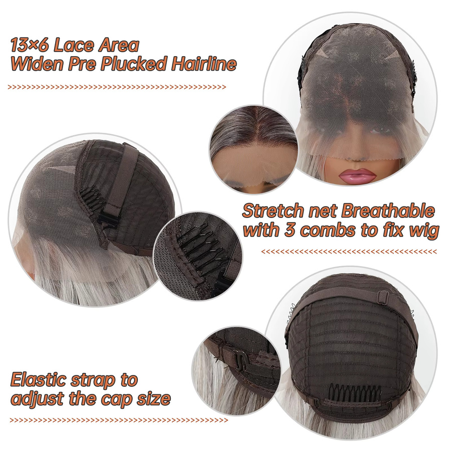HAIRCUBE Perücke, Platin Highlight, Synthetisch, Damen - Bild 6
