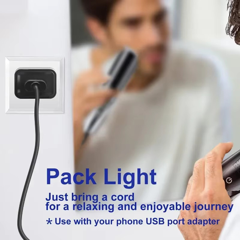 Hatteker USB-C Ladekabel in Schwarz, 1,5 m, kompatibel mit Elektrorasierern der Modelle RFC-598, RFC-588, RFC-690 und RSCX-7568 - Bild 4