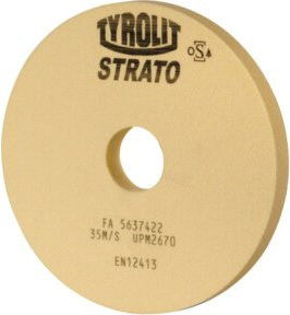 TYROLIT Strato Präzisions-Flachschleifscheibe Gelb B: 300 mm, T: 50 mm, H: 76,2 mm - Bild 1