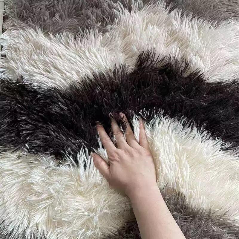 Yiran Furniture Moderner Flauschiger Teppich aus Polyester für Wohnzimmer, Schlafzimmer und Kinderzimmer B: 160 cm, T: 230 cm - Bild 2