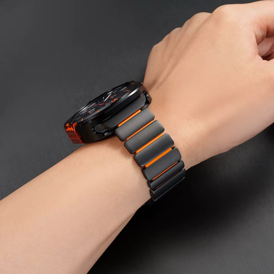 CAOWTAN Titanarmband mit Metallschutzhülle für Samsung Galaxy Watch Ultra 47 mm, magnetisches Unisex Armband mit hartem Rahmen - Bild 3