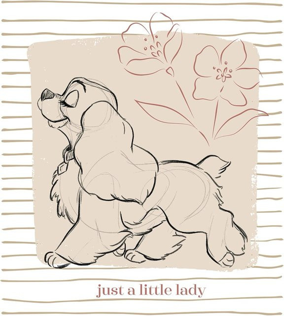 Komar Wandbild Disney Lady and the Tramp Just a Little Lady, Farbe: Beige, Breite: 30 cm, Höhe: 40 cm - Bild 1