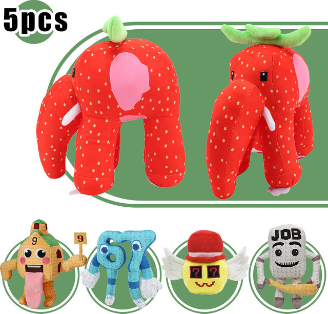 Erdbeer-Elefant Plüschtier, 25cm, Rot - Bild 1