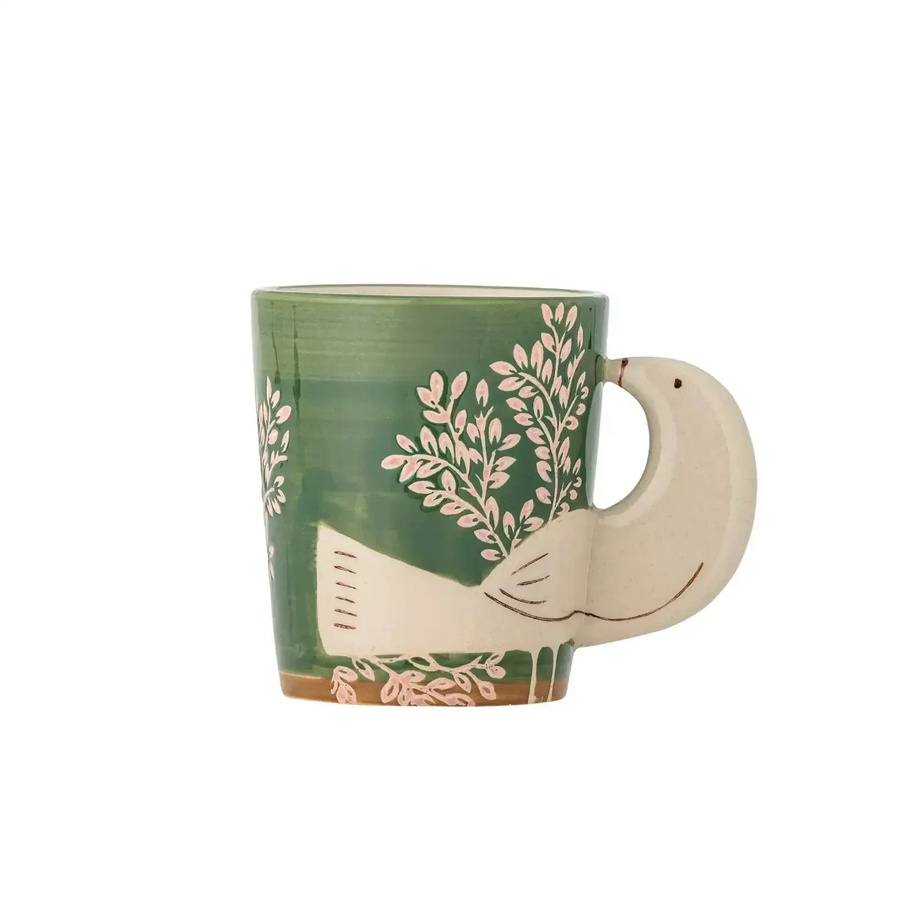 Bloomingville Becher Hezha aus Steingut in Grün, 260 ml - Bild 1