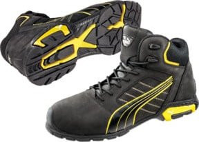 Puma Safety Sicherheitsstiefel Amsterdam Mid aus Leder in Schwarz/Gelb, Größe 42, S3 SRC EN ISO 20345 - Bild 1
