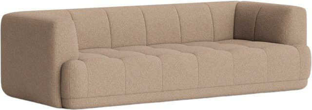 HAY Quilton 3-Sitzer Sofa in Beige mit gesteppter Polsterung und Schaumstofffüllung - Bild 1