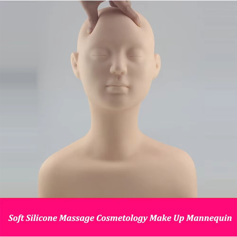 Simnient Make-up-Übungskopf mit Schultern, Silikonhaut-Textur - Bild 2