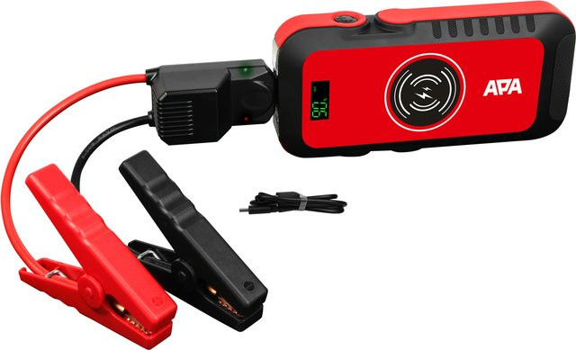 APA Mobile Autostarthilfe Lithium Powerpack 16.000mAh in Rot und Schwarz mit 600A Starthilfestrom und USB-C Anschluss - Bild 1