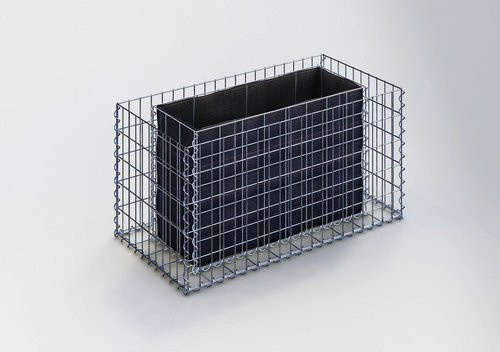 Gabiona Eckiges Gabionen-Hochbeet aus galvanisiertem Stahl in Silbergrau, B/T/H: 100 x 50 x 50 cm - Bild 2