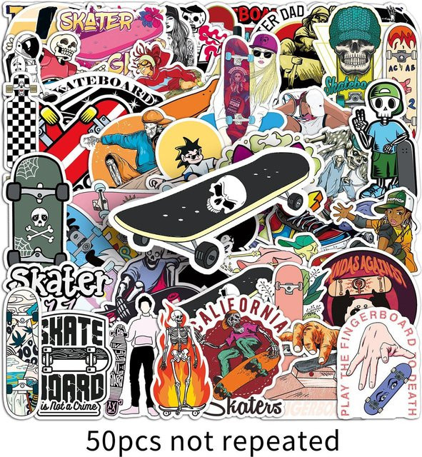 50 Skateboard Doodle Cartoon Sport Kreativ Guka DIY Skateboard Koffer Aufkleber Wasserdicht Car beautiful stickers - Bild 1