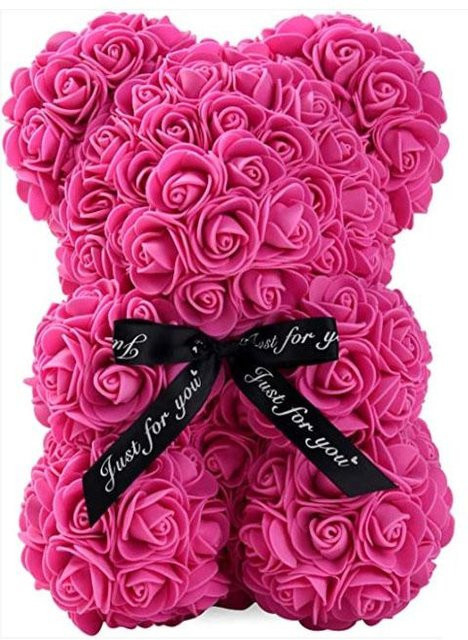 LESDAFFY Home Life Blumenbär Rosenbär aus Schaumstoff in Rot, Höhe: 25 cm - Bild 1