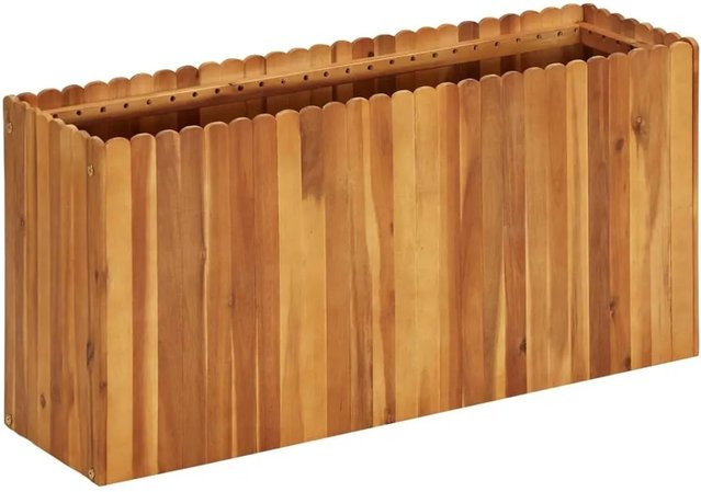 DELUKE Hochbeet JONA aus Akazienholz in Braun-antik, B/T/H: 100 x 30 x 50 cm - Bild 1
