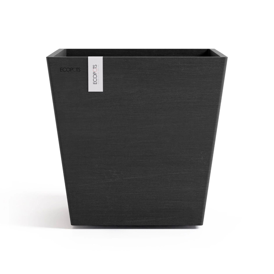 Ecopots Pflanztopf Rotterdam Dunkelgrau aus recyceltem Kunststoff B: 25,2 cm, T: 24,5 cm, H: 24,5 cm - Bild 2