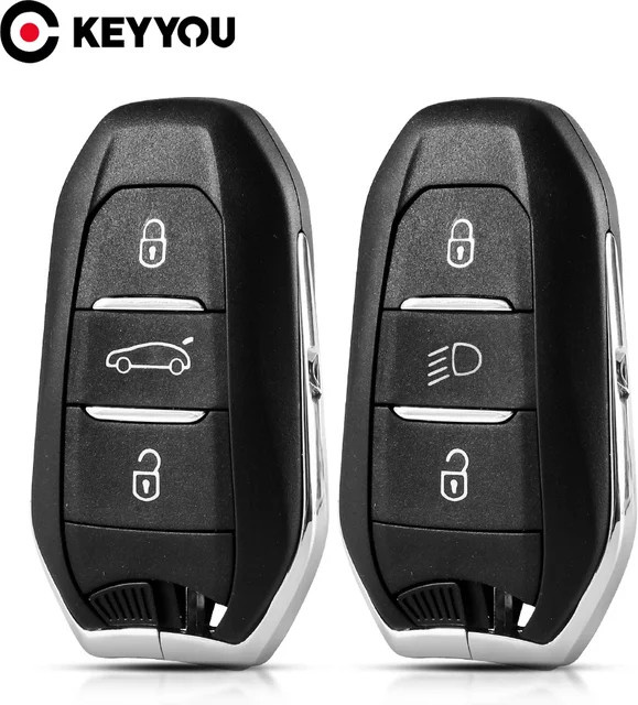 KEYYOU Auto Fernbedienung Schlüssel Fall für Peugeot und Citroen in Schwarz - Bild 1