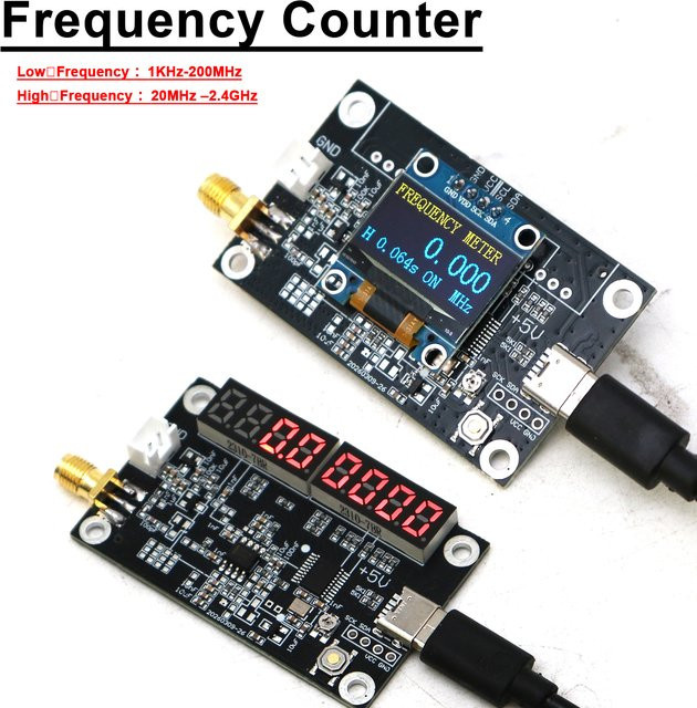 Dykbcells Digitaler Frequenzzähler RF-Frequenzmesser für FM AM SW MW Radio und 868MHz LoRa Helium Miner in Schwarz - Bild 1