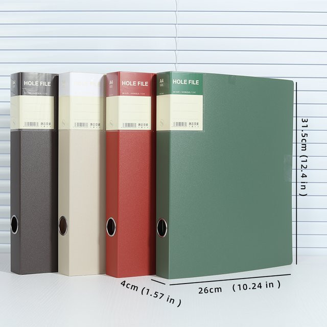 KOBEST 4-Loch-Punch-Ordner-Set A4 in Rot mit Locher, Akten-Organizer, Prüfungspapierhalter und Einlegetaschen - Bild 1