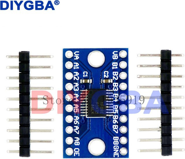 10er Set DNIGEF TXS0108E Logic Level Converter 8 Kanal Bidirektionaler TTL Konverter 3,3 V 5 V in Blau - Bild 1
