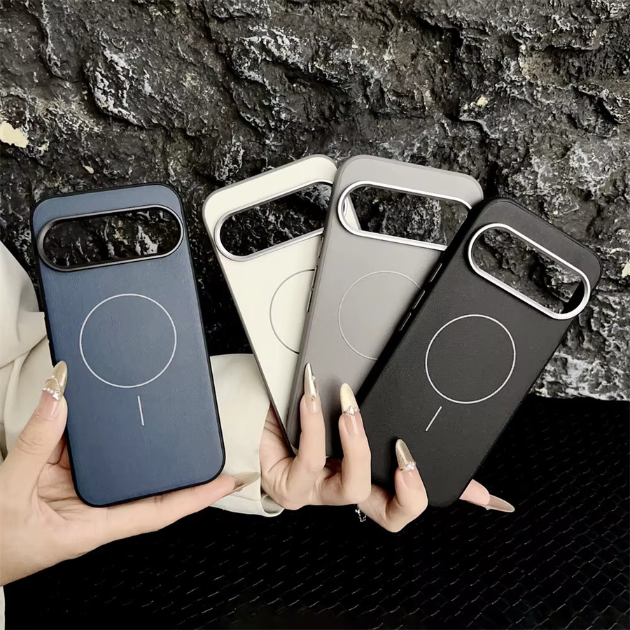 Ledertasche mit abnehmbarem Metall-Kamerarahmen für Google Pixel 10 Pro XL in Weiß mit magnetischem kabellosem Laden und ultradünnem Hautgefühl - Bild 2