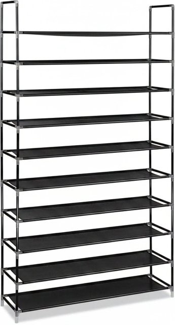 Relaxdays Schuhregal aus wasserabweisendem Stoff in Schwarz, B/H/T: 100 x 175,5 x 29 cm - Bild 1