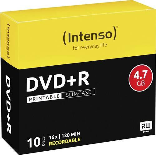 Intenso DVD+R Rohlinge 4,7 GB im 10er-Pack Slimcase bedruckbar - Bild 1