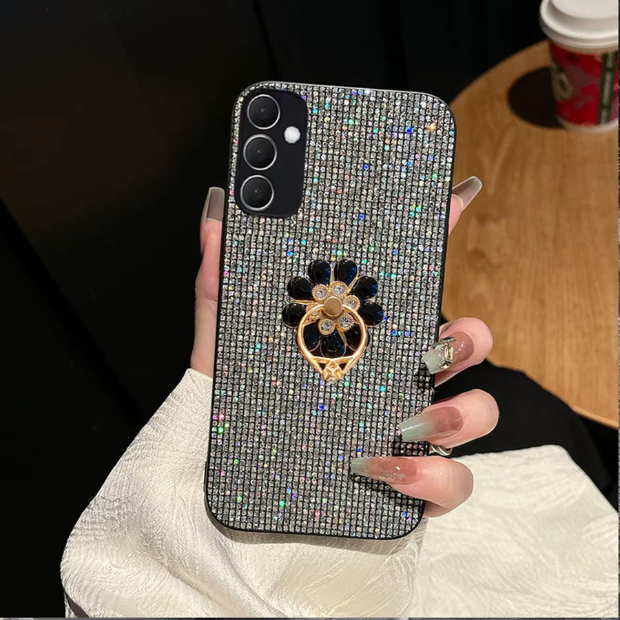 Stoßfeste Softcover Handyhülle mit Blumen-Ring-Schnalle für Samsung Galaxy A14 A15 A16 A35 A36 A55 S24 S25 S23 Plus FE Ultra in Weiß und Multicolour - Bild 2